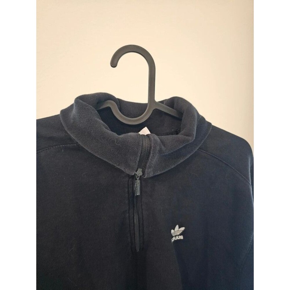 Adidas Originals Women's Lock Up Half Zip Sweatshirt Black Size S - Picture 4 of 14